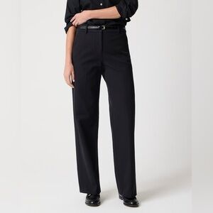 J. Crew Remy Linen Blend High Rise Wide Leg Pant Womens 8 Black Style CI764